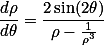 \frac{d\rho}{d\theta}=\frac{2\sin(2\theta)}{\rho-\frac{1}{\rho^3}}